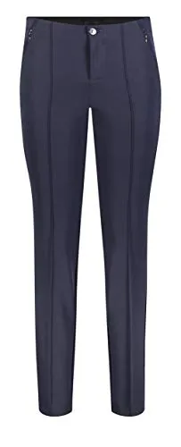 MAC Jeans Damen Anna Zip New Hose - Blau (Dark Blue 198), W36/L28 - Moderne Jeans in Bi-Stretch-Qualität mit verdecktem Innen-Gummibund für optimalen Tragekomfort und perfekten Sitz.