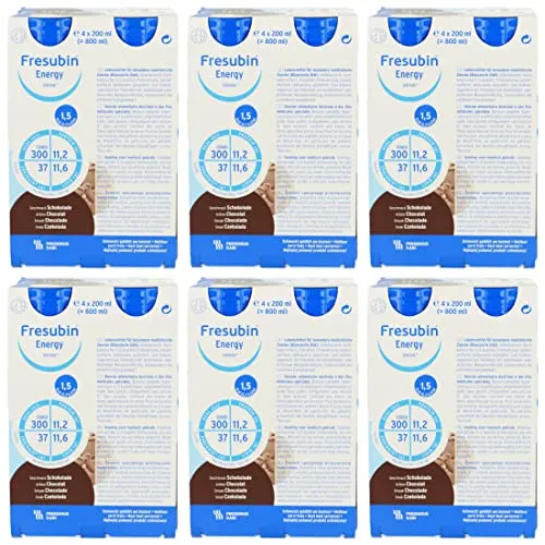 FRESUBIN Energy Drink Schokolade 24 x 200 ml – Hochkalorische Trinknahrung - Arzneimittel: FRESUBIN Energy Drink Schokolade bietet 300 kcal pro Flasche, ideal bei Appetitlosigkeit oder erhöhtem Energiebedarf. Laktose- und glutenfrei, perfekt für unterwegs!