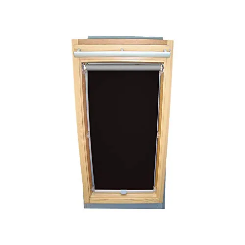 Rollo für VELUX Dachfenster THERMO Alu-Rückseite Dachfensterrollo für TYP GGL/GPL - 310 oder M10 - Farbe Schwarz - mit Haltekrallen