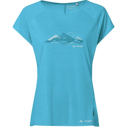 Vaude Damen Tekoa II T-Shirt M in Blau - Bequemes Relaxed-Fit T-Shirt aus Lyocell für Damen, ideal für Bergwanderungen mit hervorragendem Tragekomfort und feuchtigkeitsregulierenden Eigenschaften.