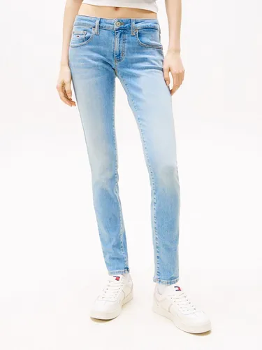 Tommy Jeans Skinny-fit-Jeans SOPHIE LW SKN mit Logo-Badge - Stylische Knöchellange Jeans in Blau, aus elastischem Denim für optimalen Tragekomfort, ideal für lässige Outfits.