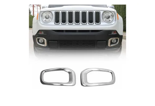 Nebelscheinwerfer Rahmen für Jeep Renegade 2014-2019 - Zierstreifen aus gebürstetem Edelstahl für einen stilvollen Look, ideal für Jeep Renegade Modelle von 2014 bis 2019. Verleihen Sie Ihrem Fahrzeug einen individuellen Touch!