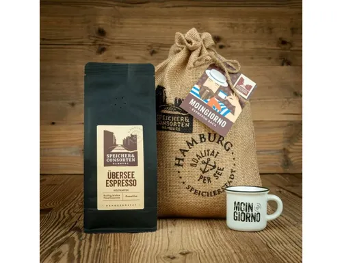 Die Speicherconsorten Lebensmittel-Geschenkset Espressosack Moin Giorno