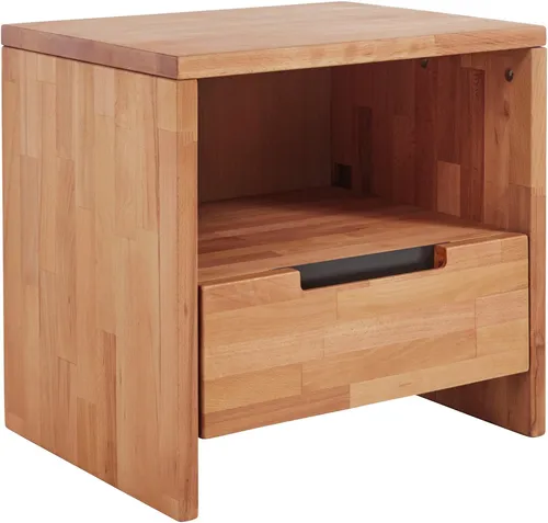 TaBoLe Nachttisch Santos aus massivem Kernbuche - Nachtkonsolen aus FSC®-zertifizierter Kernbuche, modern und praktisch mit offenem Fach und Schublade für optimalen Stauraum.