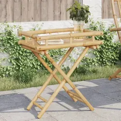 vidaXL Klappbarer Tabletttisch aus Bambus 60x40 cm - Gartentisch aus robustem, flexiblen Bambus, klappbar für einfache Lagerung und ideal für Garten, Terrasse oder Balkon. Langlebiges Design mit guter Belüftung für lange Lebensdauer.