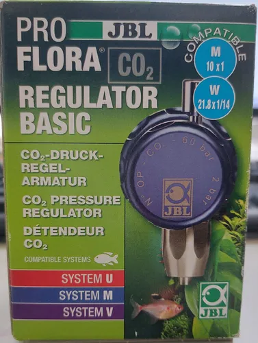 JBL PROFLORA CO2 REGULATOR - BASIC - CO2 Ausstattung für Aquarien, senkt Flaschendruck von 60 bar auf 1,5 bar für optimale Pflanzenversorgung