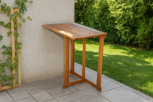 Loreno® Gartentisch Alexa – Klappbarer Balkontisch aus robustem Akazienholz