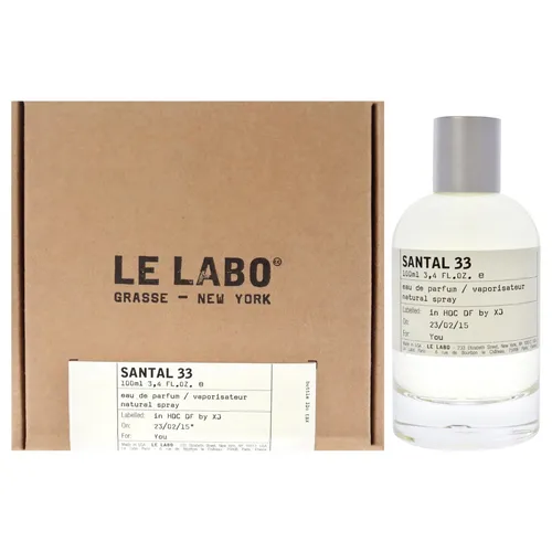 Le Labo Santal 33 Eau de Parfum 100 ml - Unisex Parfüm mit 100% natürlichen Inhaltsstoffen, langanhaltend und hypoallergen – ein luxuriöser Duftmix aus Sandelholz, Jasmin und Bergamotte.