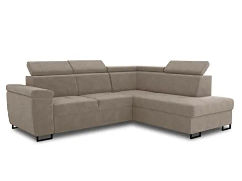 Ecksofa Natan mit Schlaffunktion - Sofas & Couches: Ecksofa mit Schlaffunktion und Bettkasten (Schlaffläche: 204x128 cm) für optimalen Komfort und Platzsparsamkeit.
