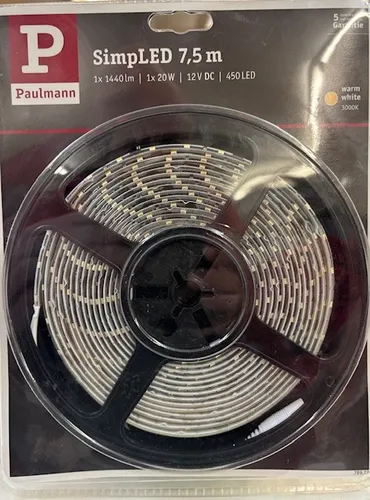 Paulmann SimpLED Strip Set 7,5m - Warmweiß LED Streifen, flexible Beleuchtung für stimmungsvolle Akzente in jedem Raum