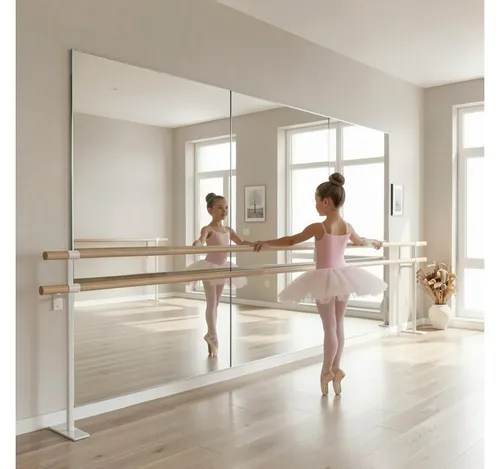 MySpiegel.de Wandspiegel Tanzspiegel für Fitness & Ballett - Hochwertige 5mm Spiegelwand ohne Splitterschutzfolie, ideal für Tanz- und Fitnessstudios. Einfache Montage und vielseitig erweiterbar - für perfekte Reflexion und Sicherheit.