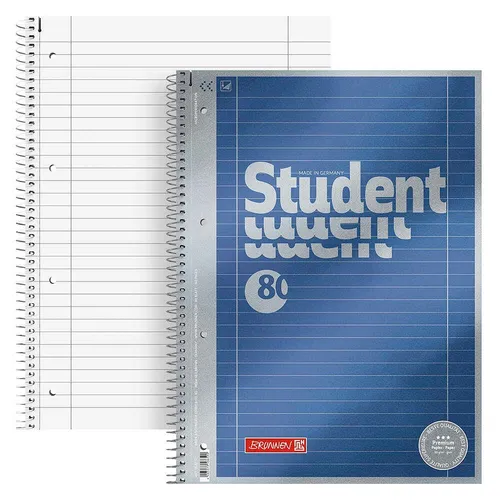 BRUNNEN Collegeblock Premium Student 27 liniert DIN A4 mit Randlinie (innen...