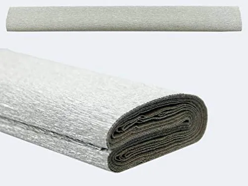 Krepppapier - 50 cm x 2,5 m, silber