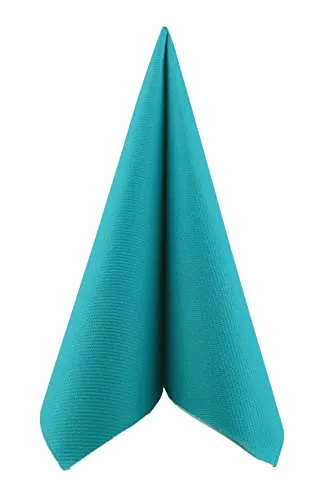 APARTina Servietten stoffähnlich aus Airlaid - UNI, stoffähnliche Serviette Hochzeit Hochzeitsservietten hochwertig, perfekt für verschiedene Anlässe 50 Stück (Türkis, 40 x 40 cm)