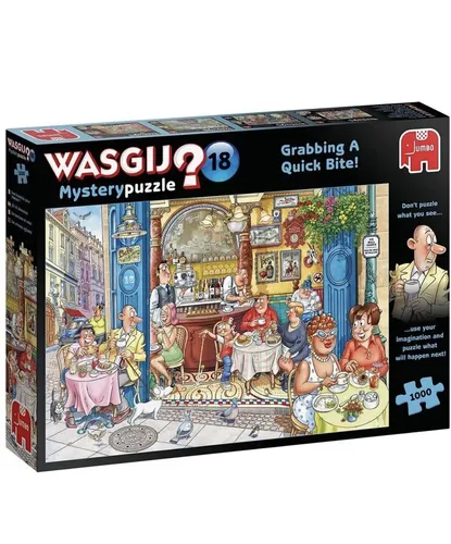 Jigsaw Puzzle - Wasgij 18 - GRABBING A QUICK BITE - 1000 Pieces Wimmelbild