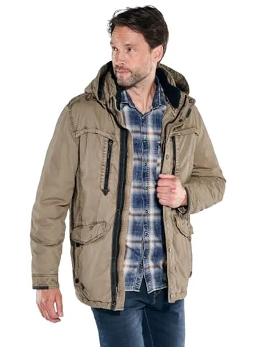 engbers Herren Jacke in Braunbeige, Größe 52 - Funktionsjacke mit Innenkragen in Strick und modischen Applikationen, ideal für stilvolle Outdoor-Aktivitäten.