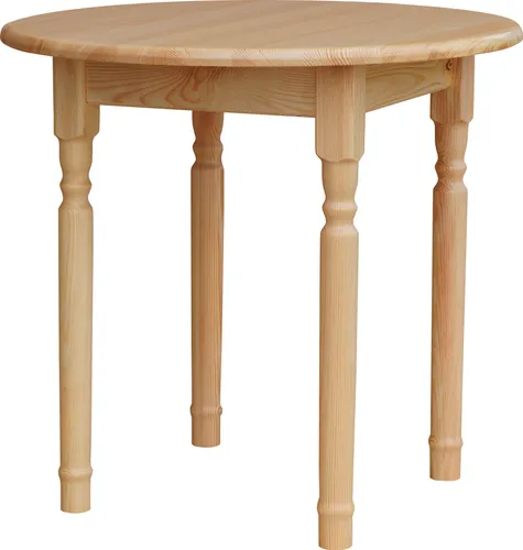 Runder Tisch II aus massivem Kiefernholz - 90 cm Beige - Esstisch aus robustem, handgefertigtem Kiefernholz, lackiert für Langlebigkeit. Ideal für Küche oder Wohnzimmer, inklusive Montageanleitung und Video.