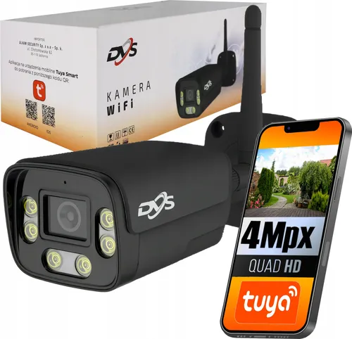 WLAN IP 4MP Außenkamera Schwarz Tube Tuya DVS
