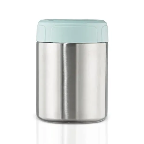 Xavax Thermo Suppenbehälter 500 ml (Suppenbecher to go mit Deckel auslaufsicher, Lunchbox heiß 6 h, kalt 9 h, Suppentasse aus Edelstahl für unterwegs, Soup Container doppelwandig isoliert) pastellblau