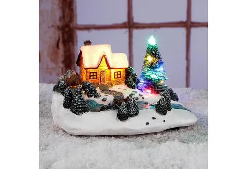 Spetebo Weihnachtsstadt LED Weihnachtsstadt Szene