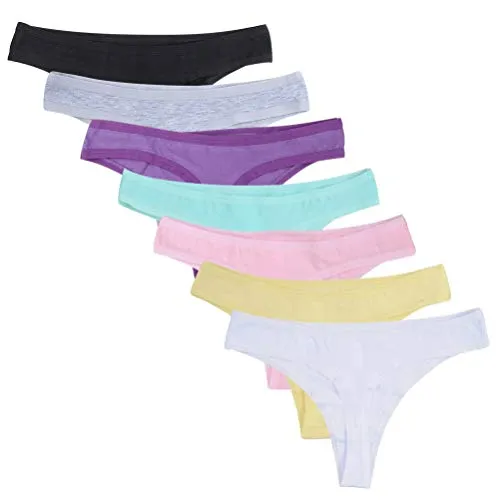 Calosy Baumwolle Comfy G-String Höschen (L, 7 Farben)