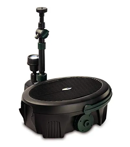 Aquagarden Inpond 3000 - Komplettlösung für saubere Teiche bis 3000 Liter - Gartenteichfilter mit Pumpe, Filter, UV-Klärer und LED-Strahler für kristallklares Wasser und schöne Brunnenoptionen.