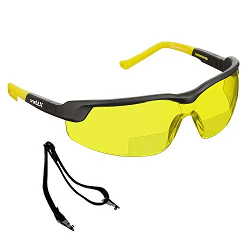 voltX GT ADJUSTABLE Bifokale Lesen Schutzbrille (GELB +1,0 Dioptrie)
