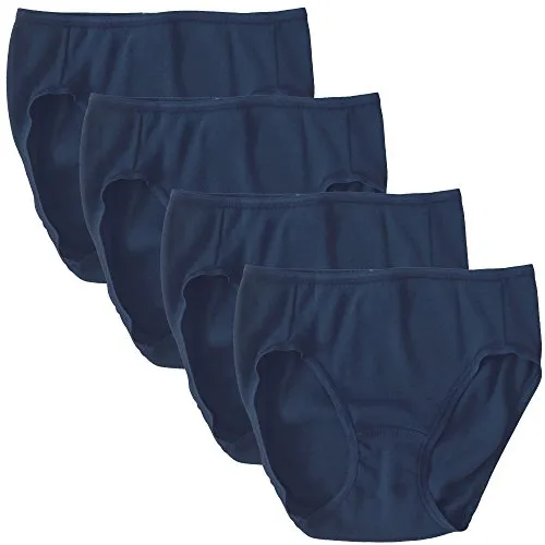 HERMKO 2130 4er Pack Mädchen Slip aus 100% Bio-Baumwolle, Farbe:Marine, Größe:140