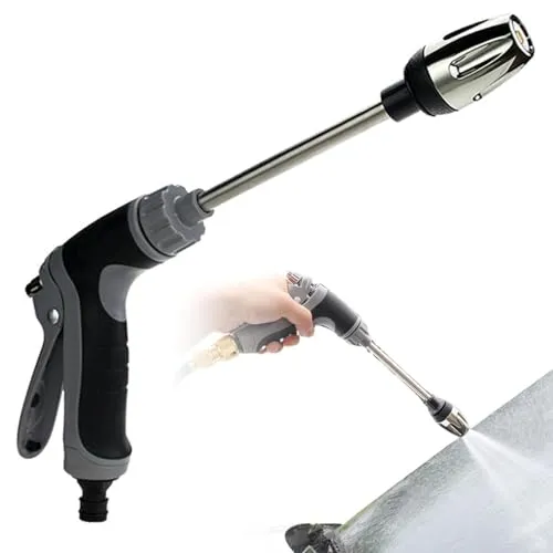 Hochdruckdüse für Gartenschlauch, Turbowasher für Gartenschlauch, Verstellbare Hochdruck-Metall Spritzpistole, Hochdruck Power Wasserpistole, für Autowäsche Gartenschlauch Pflanzen Bewässerung