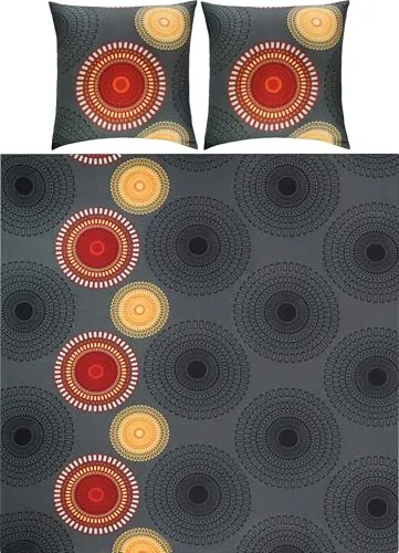 REDBEST Bettwäsche Biber Mandalas anthrazit-Terra Größe 80x80 cm / 200x200 cm - mollig warm, temperaturausgleichend, mit Reißverschluss