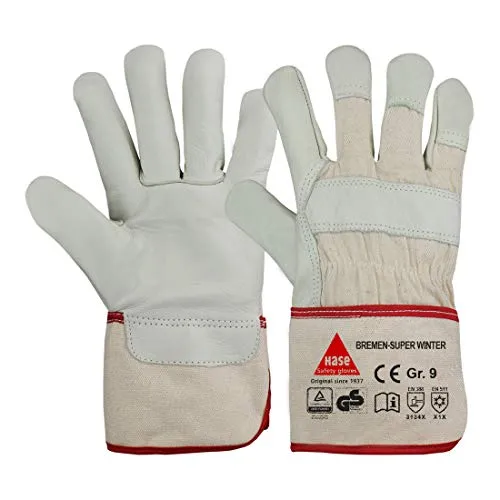 Hase Winterhandschuhe Bremen-Super-Winter Größe 10 aus Rindnarbenleder - Robuste Schutzhandschuhe für kalte Tage, gefertigt aus hochwertigem Rindnarbenleder für optimalen Komfort und Langlebigkeit.