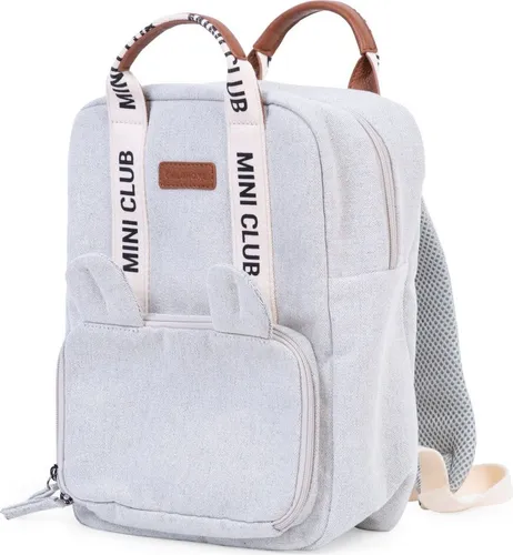 Childhome Kinderrucksack Mini Club - Signature Canvas - Rucksäcke für Kinder, süßes Design mit Bärenöhrchen und viel Stauraum, ideal für Kita und Ausflüge.