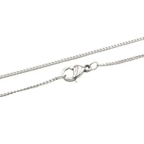 fertige Gliederkette mit gedrehten Gliedern aus 304 Edelstahl 45cm 1 Stück von Vintageparts zum Schmuck selber machen