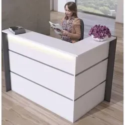 Kerkmann Empfangstheke BARI L-Form, weiß, anthrazit von Kerkmann