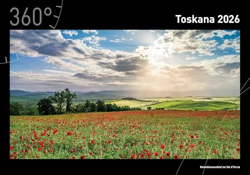 Toskana Premiumkalender 2026 - Europa Kalender mit 13 traumhaften Toskana-Motiven von Fotograf Robert Haasmann auf hochwertigem Papier, ideal für eine stilvolle Wanddekoration.