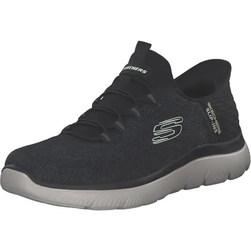 Skechers Herren Sneakers, schwarz (Netzstoff), 45.5 EU - Herren-Sneaker aus atmungsaktivem Netzstoff, ideal für komfortable Freizeitlooks und den ganzen Tag Tragekomfort.