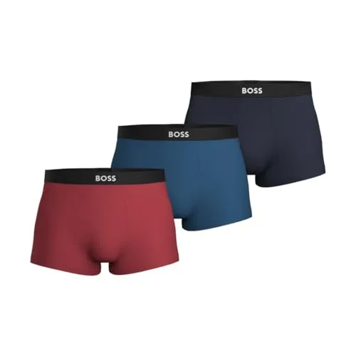 BOSS Trunk 3P ONE 10272529 01 – Hochwertige Herrenunterwäsche - Dreierpack elegante Trunks aus 95 % Baumwolle und 5 % Elasthan für optimalen Tragekomfort und eine perfekte Passform. Ideal für den täglichen Gebrauch.