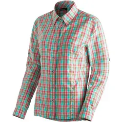 Maier Sports Funktionsbluse Nanni Damen Langarmbluse - Bunte Karobluse für Outdoor und Freizeit, aus 85% Polyester und 15% Viskose, pflegeleicht und ideal für aktive Tage.
