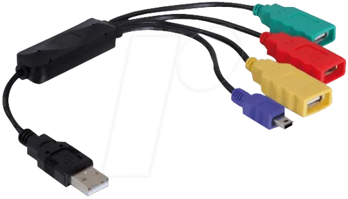 DELOCK 61724 - USB 2.0 externes 4-port HUB Kabel