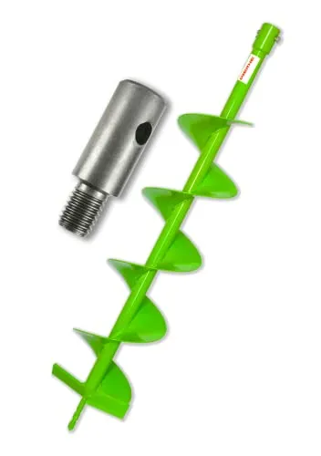 WERHE® Profi Bohrer 150 mm - Robuster Erdbohrer mit M14 Adapter - Schlangenbohrer für präzise Bohrungen in leichten bis mittelfesten Erdreichen, hohe Standfestigkeit und lange Lebensdauer auch unter härtesten Bedingungen.