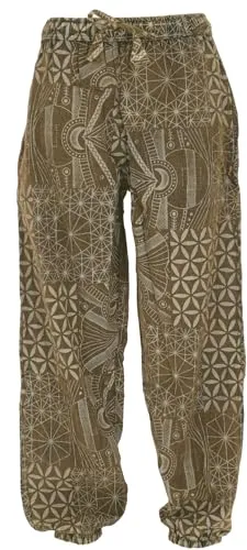 Guru-Shop Relaxhose Stonewash - Unisex Baumwoll-Goa-Hose - Trainingsbekleidung aus 100% Baumwolle mit Retro- und Ethno-Style, perfekt für Yoga und alternative Looks.