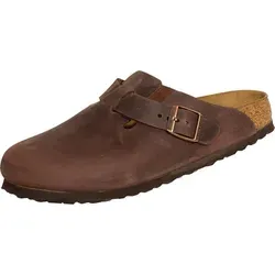 Birkenstock Boston Habana Clogs, Gr. 45 - Hausschuhe für Unisex Erwachsene, aus hochwertigem Fettleder gefertigt für besonderen Komfort und Langlebigkeit.
