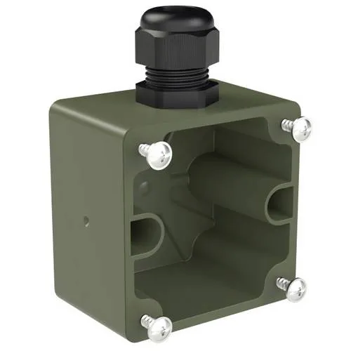 PC Electric 80168.u Abdeckung PA6 Bronze-Grün (matt) IP68 Steckernetzteil - Robuste Abdeckung für Aufputzgehäuse, IP68 Schutzklasse und ideal für den Einsatz im Freien oder feuchten Umgebungen.