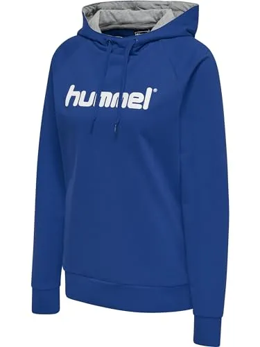 hummel HMLGO COTTON LOGO HOODIE FRAU - Stylischer Kapuzenpullover für Damen, kuschelig und warm mit kühlem Frontprint und atmungsaktivem Mesh-Futter, perfekt für Freizeit und Sport.
