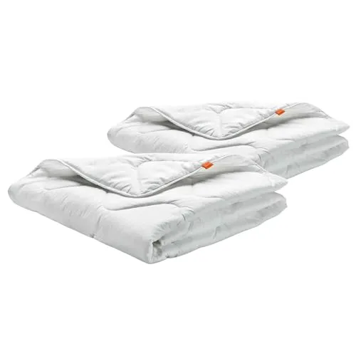 sleepling Bettdecke 155x220 cm 2er Set - Sommerdecke leicht und allergikerfreundlich - Bettdecken für warme Sommernächte, aus 100% Mikrofaser, Öko-Tex zertifiziert und waschbar bis 60 Grad. Ideal für Allergiker und hohe Schlafqualität.