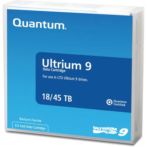 LTO9 Medium 45 TB, Streamer-Medium - Speichermedium mit 18 TB Kapazität (komprimiert 45 TB), ideal für langfristige Datensicherung und Archivierung.