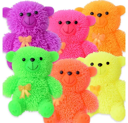 TE-Trend Spielball 6er Set Stressbälle 9 cm leuchtende Bären Squishy Teddybären (6-St., Leuchtet), mit LED