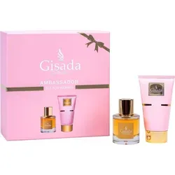 Gisada Ambassador for Women Set 50 ml + 100 ml - Elegantes Parfum-Set für Damen, enthält 50 ml Eau de Parfum und 100 ml Körperlotion für ein ganzheitliches Dufterlebnis.