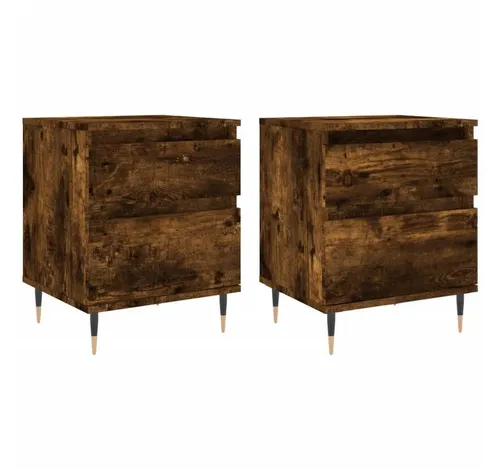 vidaXL Nachttische 2er Set Räuchereiche von vidaXL