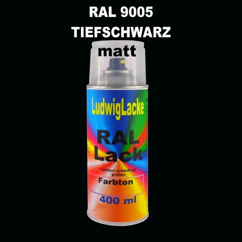 Ral Spraydose 9005 Tiefschwarz 400ml matt Buntlack für Metall Holz Glas